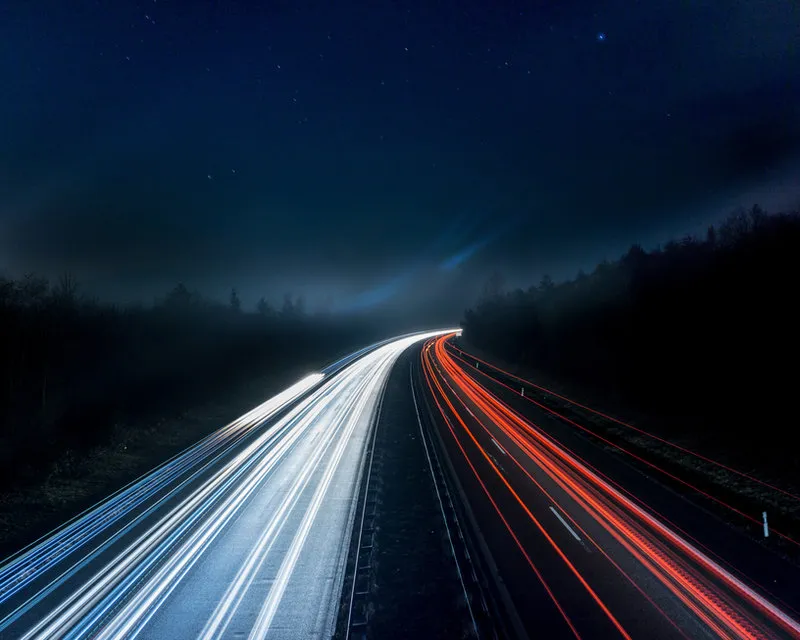 Autobahn bei Nacht - schnelle Umsetzung