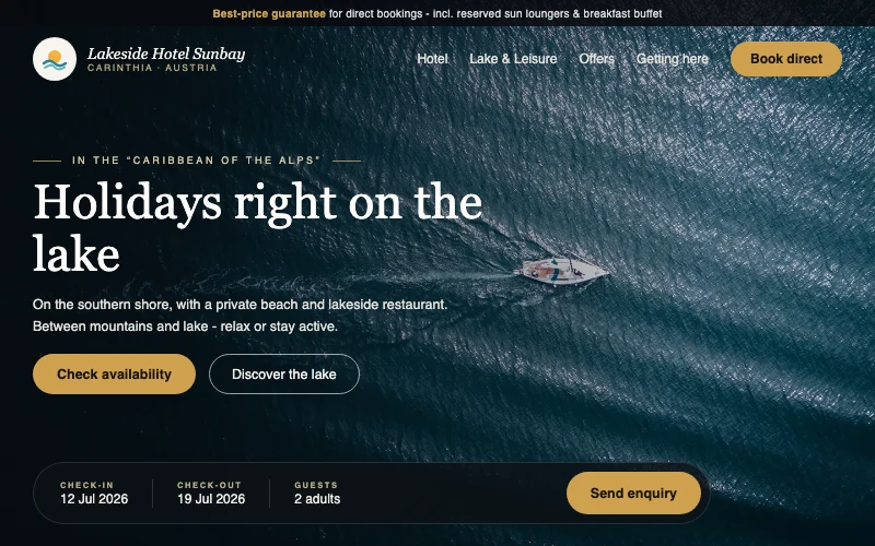 Example of a WelleWest website: fast, clear, loads instantly