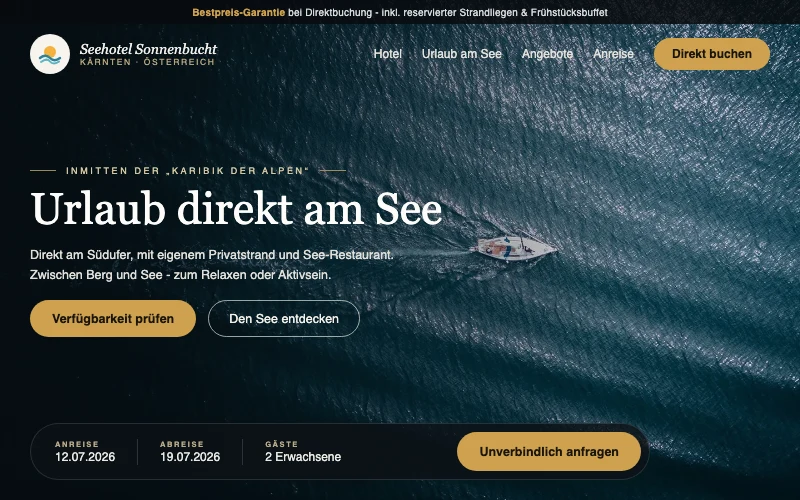 Beispiel einer WelleWest-Website: schnell, klar, sofort da