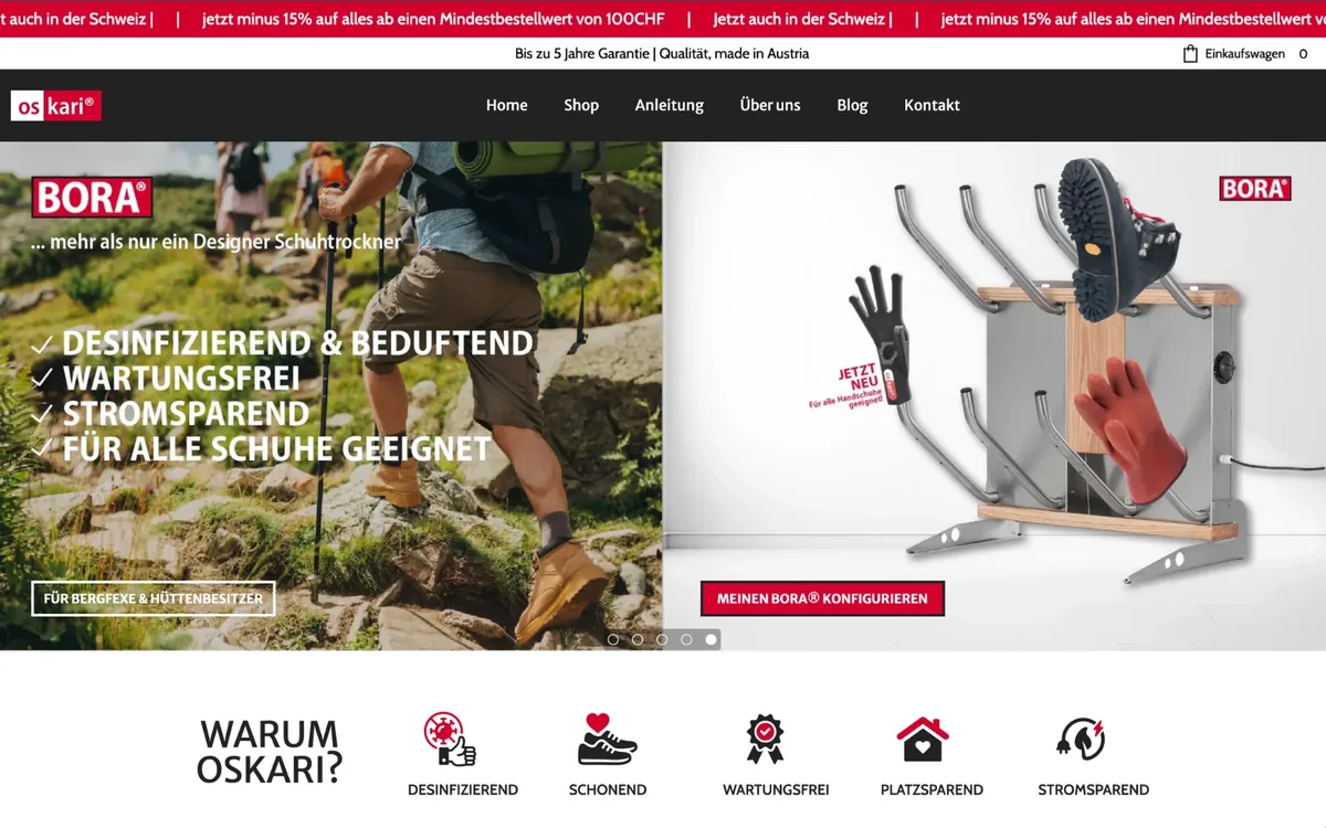 Oskari Schuhtrockner Schweiz Onlineshop