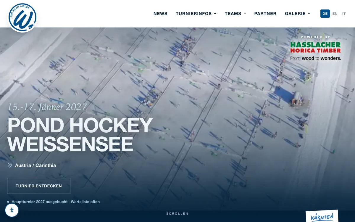 Pond Hockey Weissensee Website