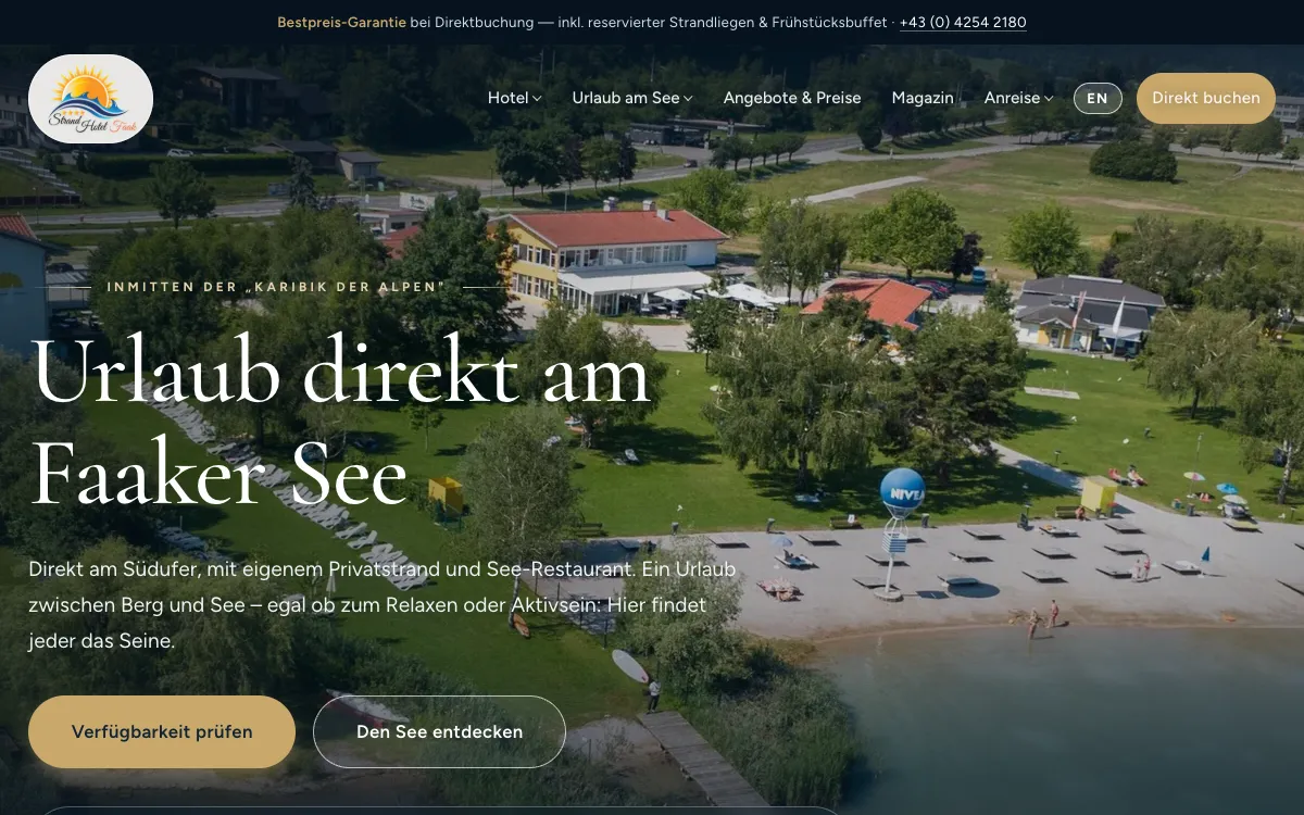 The German version of the website - a dedicated language edition, not an auto-translation